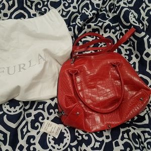 New furla red leather bag.
